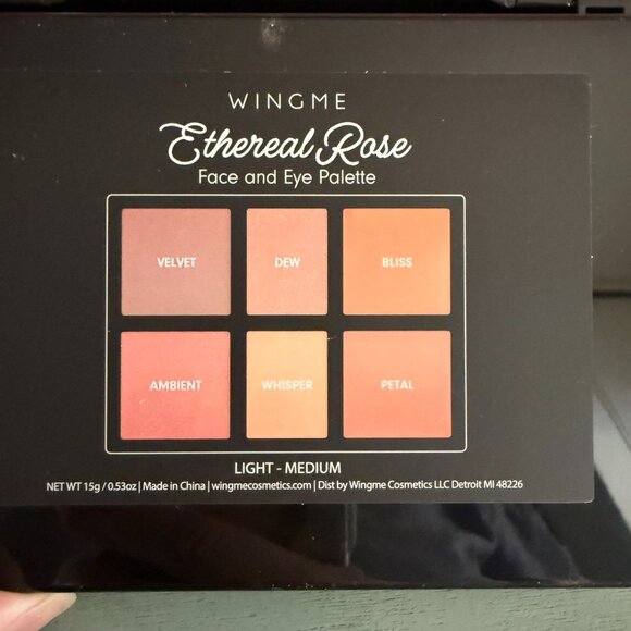 Wingme Ethereal Rose Face and Eye Palette Light Medium Eye Shadow Blush - Picture 4 of 6